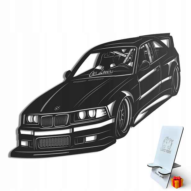 Dřevěný 3D obraz Bmw E36 Nástěnná Dekorace Dárek XL