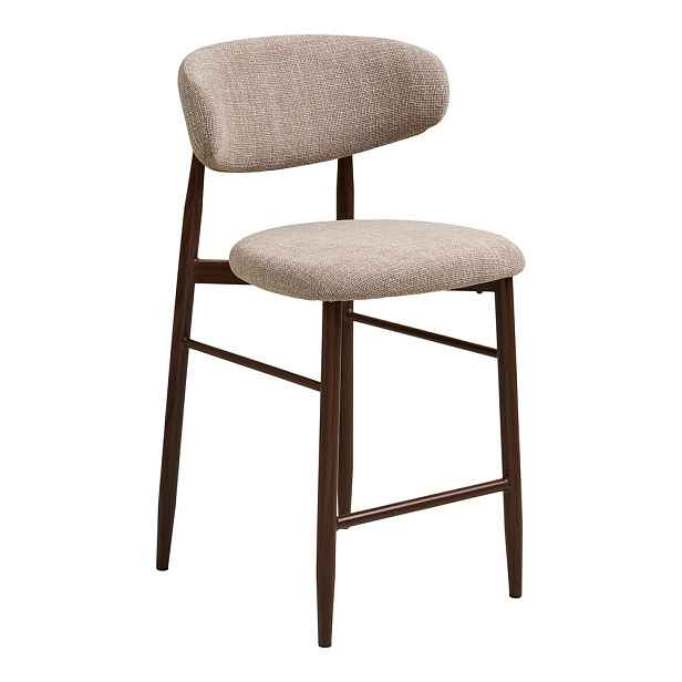 Béžová/tmavě hnědá čalouněná barová židle (výška sedáku 65 cm) Levanto – House Nordic