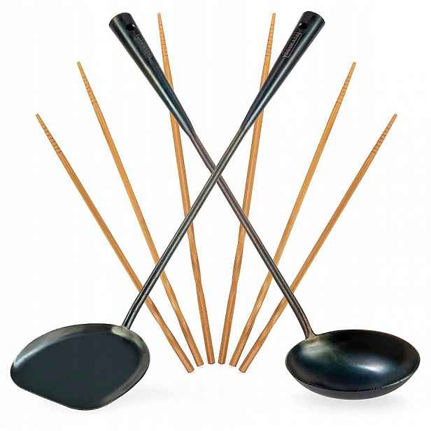 Sada pro Wok Naběračka Špachtle Tyčinky Yosukata 43 cm Nerezová Ocel
