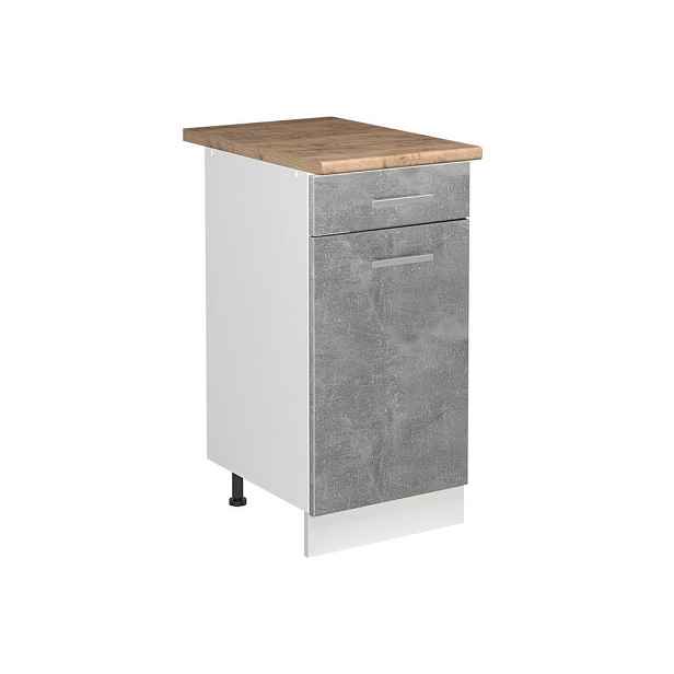 Vicco SKŘÍŇKA POD DŘEZ R-Line, Beton/Bílá, 40 cm pracovní deska Zlatý mocný dub