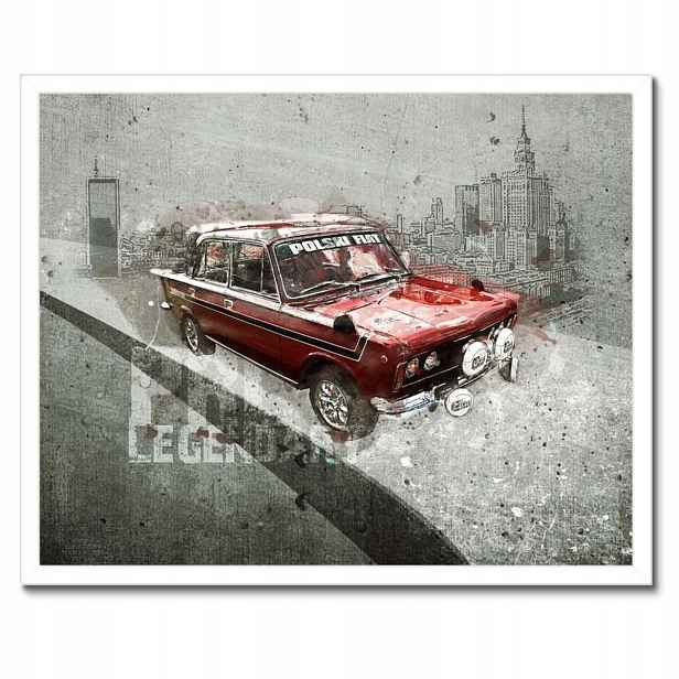 Plakáty v rámu 50x40 Červený Velký Fiat 125p