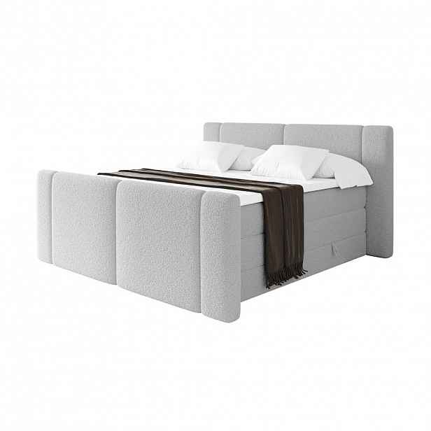 ALTDECOR POSTEL boxspring s matracemi H3/H4 - EVON KING Zanozek - 180x200 cm Světle šedá