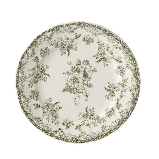Bílý porcelánový dezertní talířek Vintage Blossom - ⌀ 20*1,8 cm J-Line by Jolipa