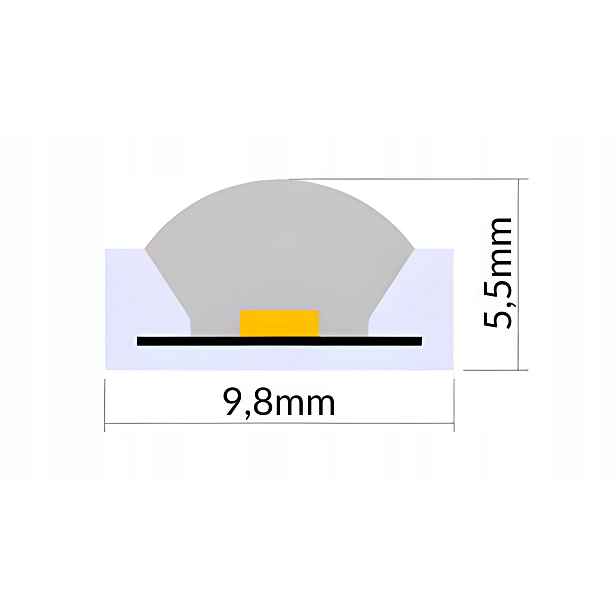 Led páska Cob 24V 5m 2700K Teplá IP66 8W/m 320 LED/m Ra>90 voděodolná