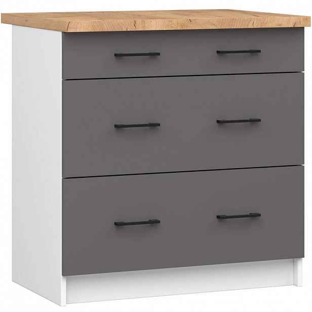 RAUMHIRSCH FURNITURE SPODNÍ SKŘÍŇKA bílá, grafitově šedá 85/80/46