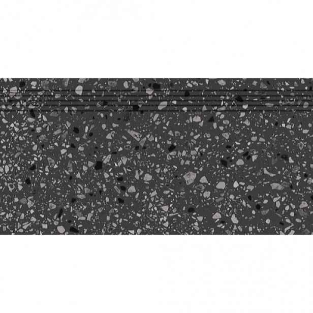 Schodovka Rako Porfido černá 30x60 cm mat / lesk DCPSR812.1