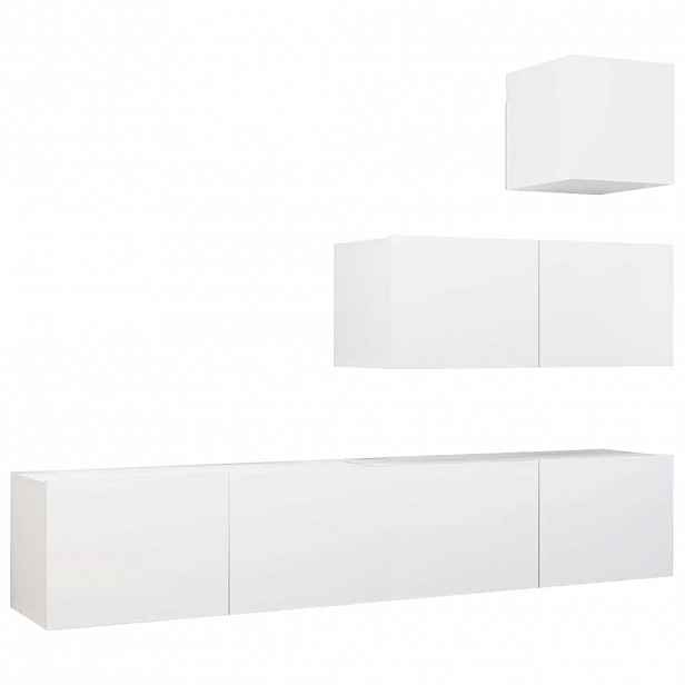 vidaXL 4dílný set TV skříněk bílý kompozitní dřevo