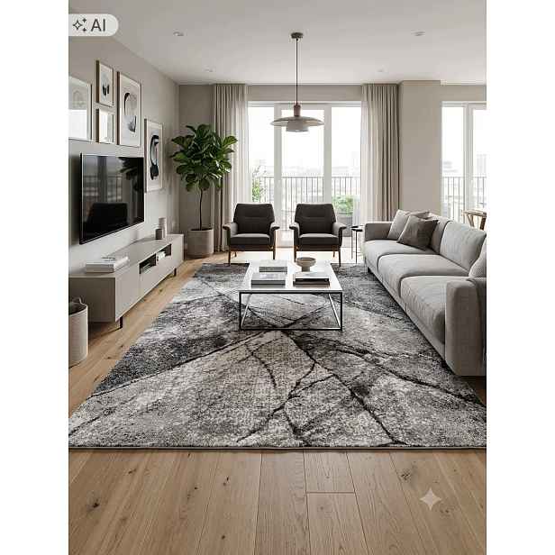 Koberec do obývacího pokoje 160 x 230 cm, vícebarevný, měkký vlas, plyšový