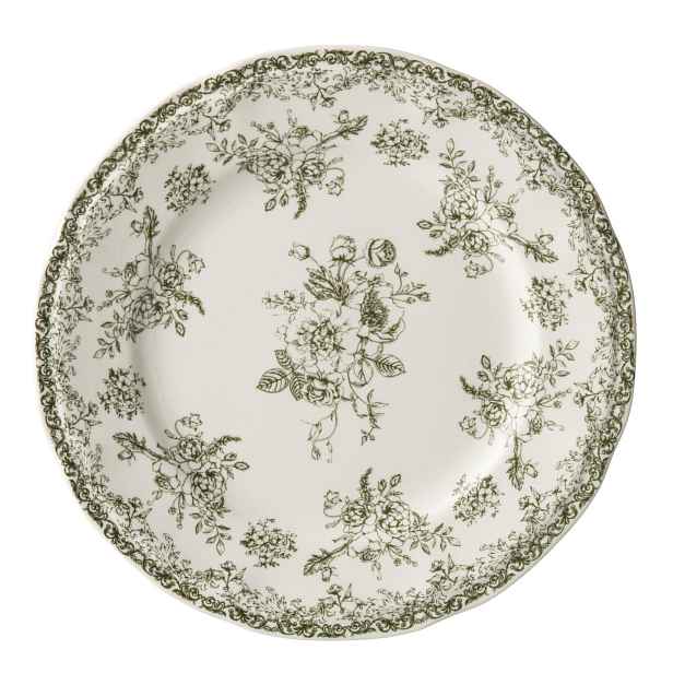 Bílý porcelánový jídelní talíř Vintage Blossom - ⌀26*2,2 cm J-Line by Jolipa