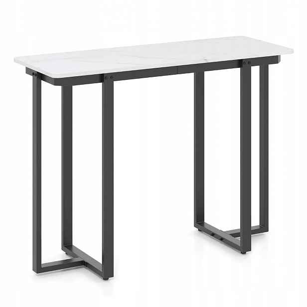 Konzolový Stolek Costway bílý pololesk 40 x 79,5 x 107 cm