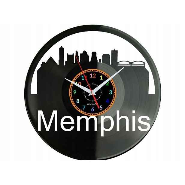 Memphis Skyline Nástěnné hodiny Vinylová deska Moderní Dekorativní na Prez