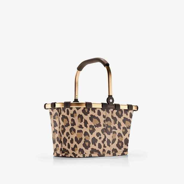 Nákupní košík Reisenthel Carrybag 5 L leopardí vzor se zlatým rámem