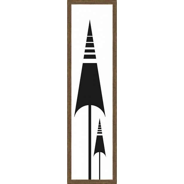 Rámovaný obraz Černá geometrie, 15x60 cm