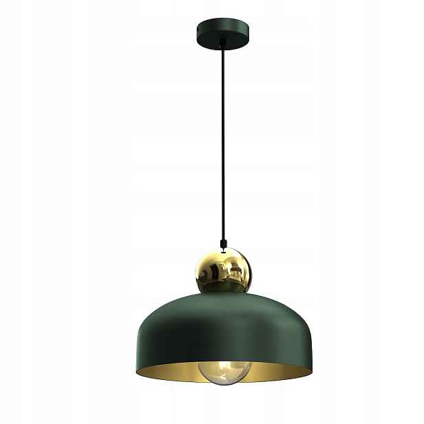 Závěsná lampa Harald Zelená Zlatá Milagro E27 Led žárovka 7 W E27 Teplá