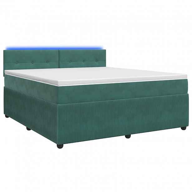 vidaXL Postel boxspring s matrací Tmavě zelená 140 x 190 cm Samet