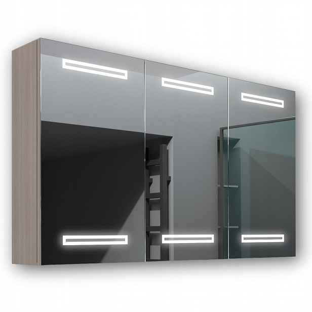 Dřevěná skříňka 120x70 Led zrcadlo Mars Akácie