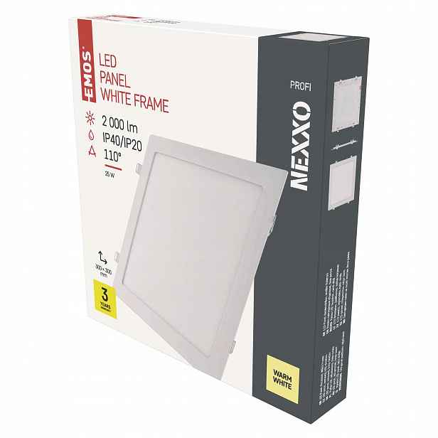 Emos Nexxo Led podhledové svítidlo 25 W, 30×30 cm, teplá bílá