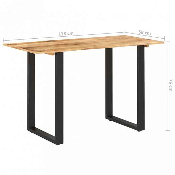 Jídelní stůl masivní dřevo akácie / ocel 118x58x76 cm