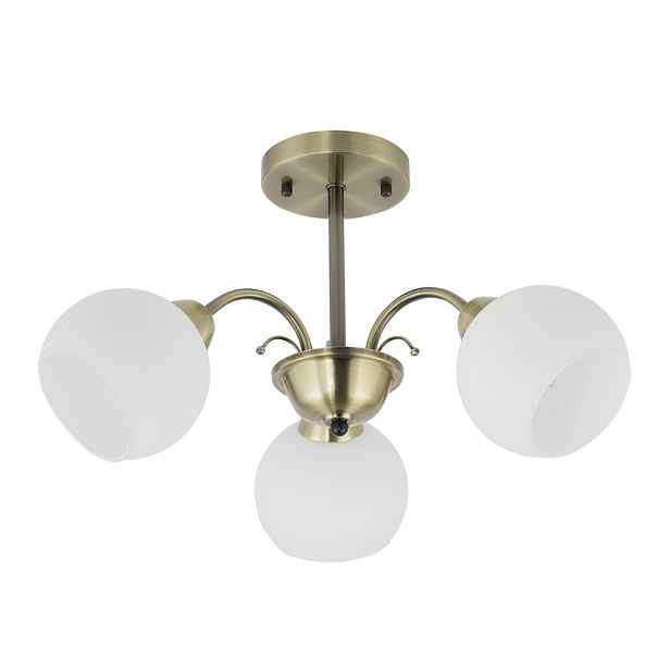 NESTOR Závěsná lampa patina 3x40W E27 bílé stínidlo