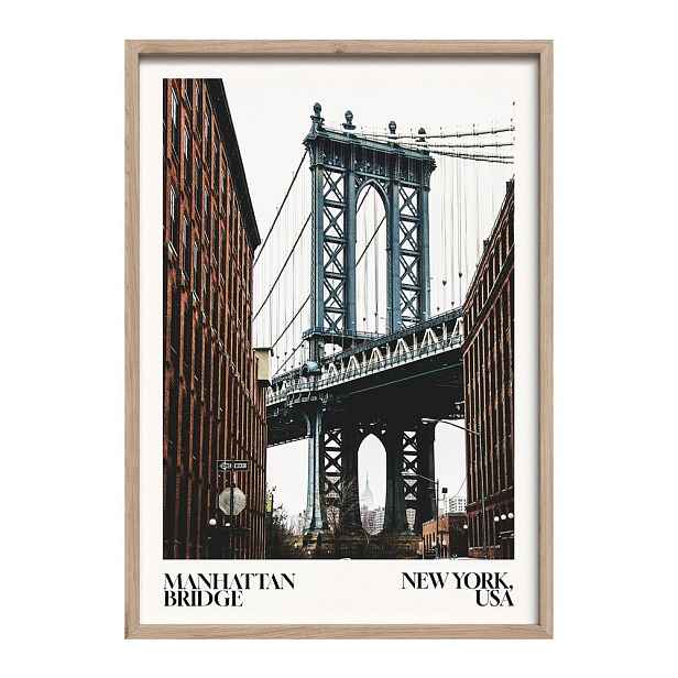 Tištěný obraz s rámem 50x70 cm NY Bridge – Styler