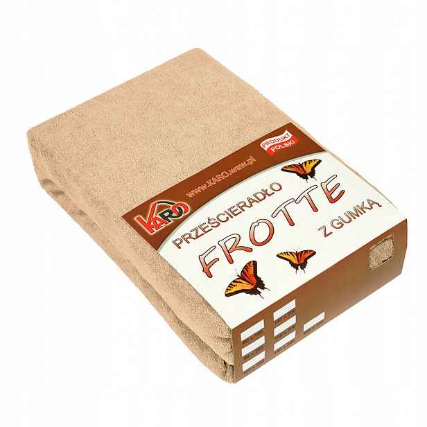 Froté prostěradlo s gumičkou 200x220 béžové Karo