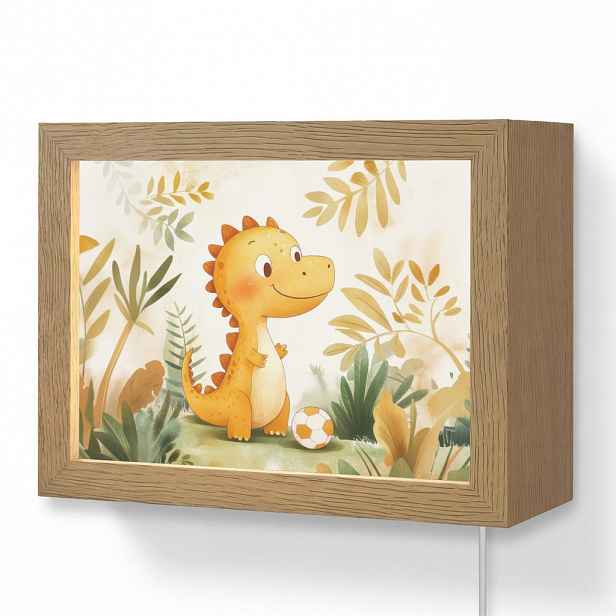 OnlyWow NÁSTĚNNÁ LAMPA Dino - Fotbal - Orange 20x15 cm