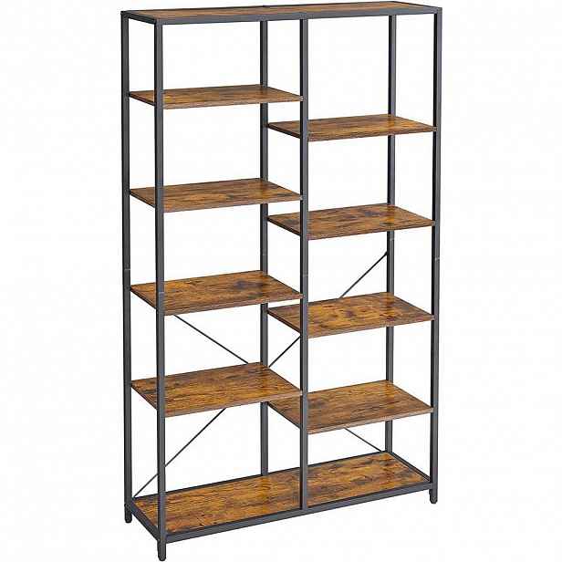 Boxxx REGÁL, hnědá, černá, ocel, 100/170/30 cm