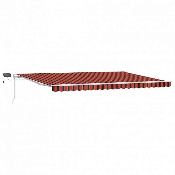 vidaXL Stahovací markýza oranžová a hnědá 500 × 350 cm Látka a hliník