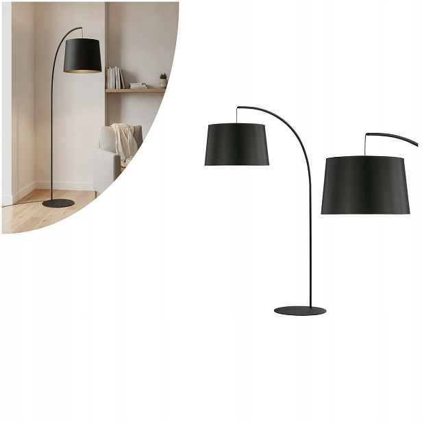 Černá stojací lampa Hang klasická do pracovny a obývacího pokoje Tk Lighting