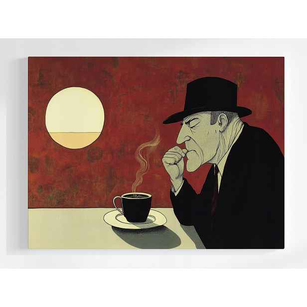 Plakát Grafika Postava Muž Kavárna Káva 100x75