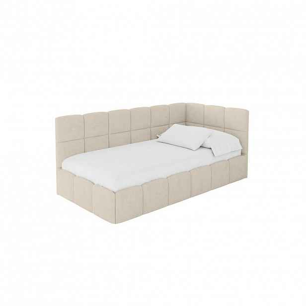 ALTDECOR JEDNOLŮŽKOVÁ POSTEL pro mládež s úložným prostorem vlevo, s matrací - LIVY 80x200 béžová