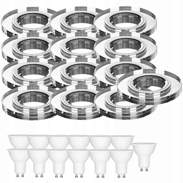 13 x Skleněná Stropní Lampa Zapuštěná Do Stropu Křišťál 3W Led Žárovky
