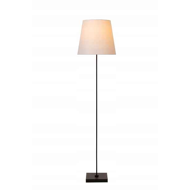 Stojací lampa podlahová klasická černá bílá kuželovité stínidlo 150 cm Lucide