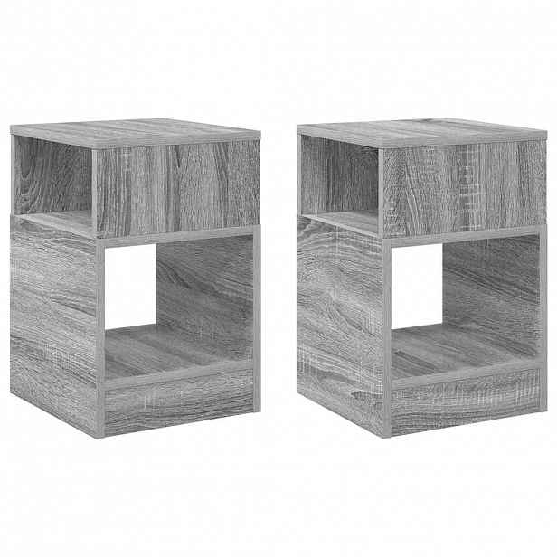 vidaXL Odkládací stolek 2 ks Šedý Sonoma 30,5 x 30 x 45 cm