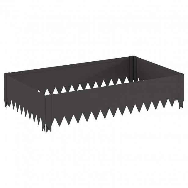 vidaXL Okraj trávníku 100 x 60 x 20 cm Ocel Černá