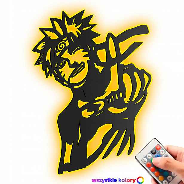 Dřevěný 3D obraz Anime Naruto Uzumaki Nástěnná Dekorace Noční Lampa Led