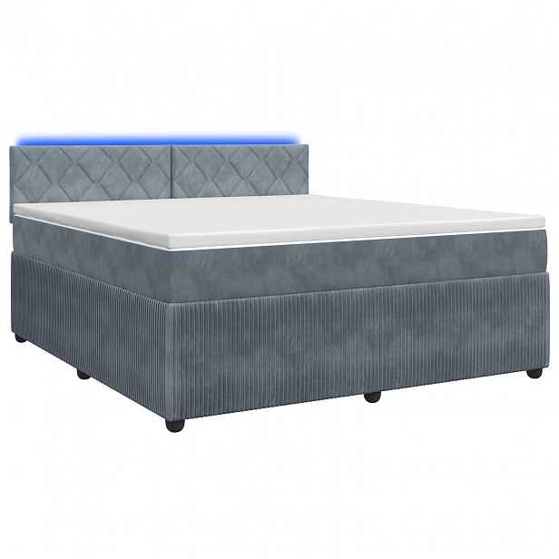 vidaXL Postel boxspring s matrací s čelo Tmavě šedá 140 x 190 cm Samet