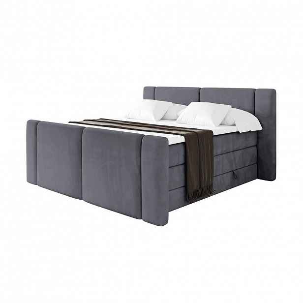 ALTDECOR POSTEL boxspring s matracemi H3/H4 - EVON KING Zanozek - 180x200 cm Tmavě šedá