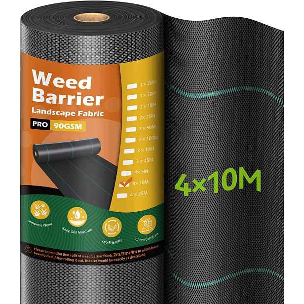 iropro Netkaná textilie proti plevelům 4 m x 10 m 40 m² propouští vodu 90 g/m²