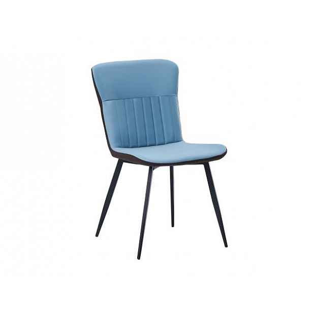 Jídelní židle, ekokůže, modrá / hnědá, Klarisa