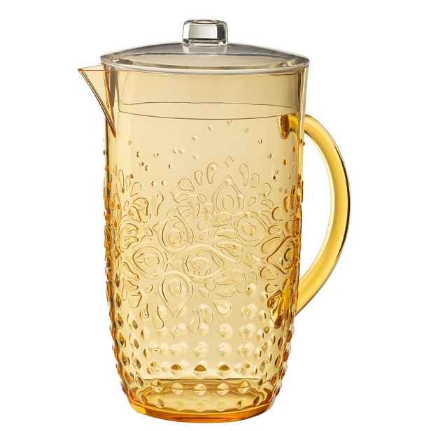 Meruňkový plastový džbán s víkem Aqua Apricot - 20* Ø 13,5*23cm / 2,5L J-Line by Jolipa