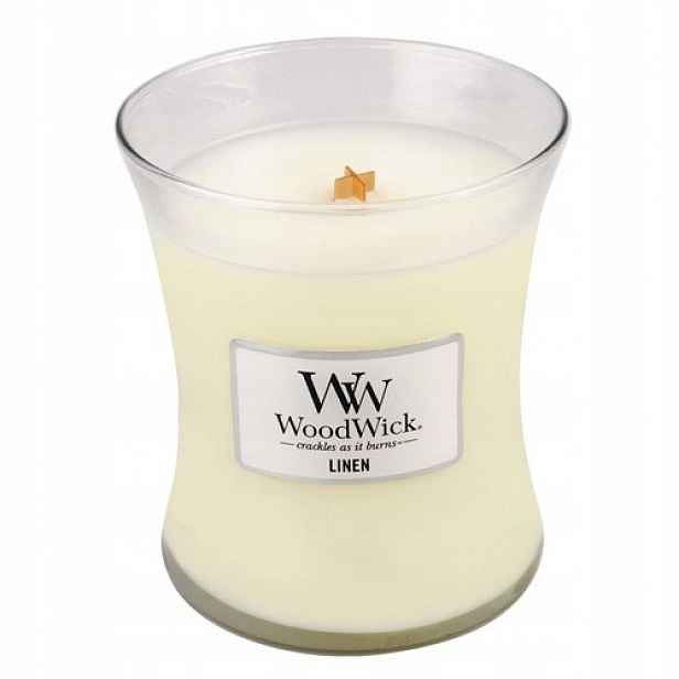 WoodWick střední svíčka Linen 275 g