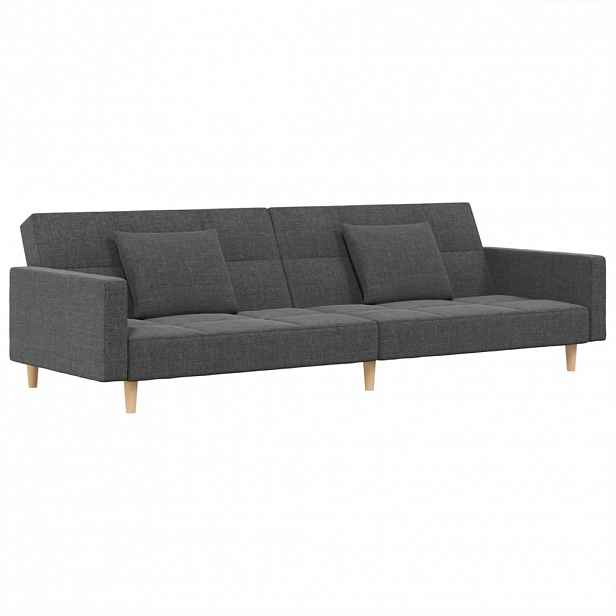 vidaXL 2místná rozkládací pohovka se 2 polštáři světle šedá textil