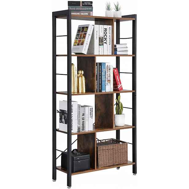 Knihovna Vasagle 4 police 154,5 cm loft industriální hnědá černá