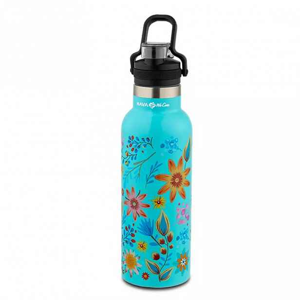 Ocelová cestovní lahev "WE CARE", tyrkysový, 500 ml