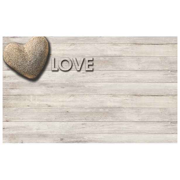 Tapeta Kamenné srdce Love dřevo textura šedé béžové desky 200x140 lepidlo