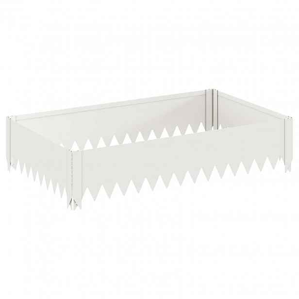 vidaXL Okraj trávníku 100 x 60 x 20 cm Ocel Bílá