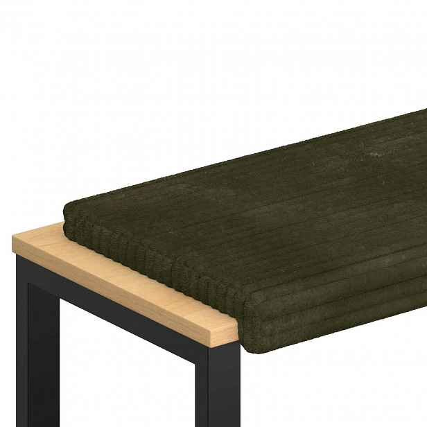 vidaXL Polštář na lavici Hladký kord Zelená Hloubka 35 cm
