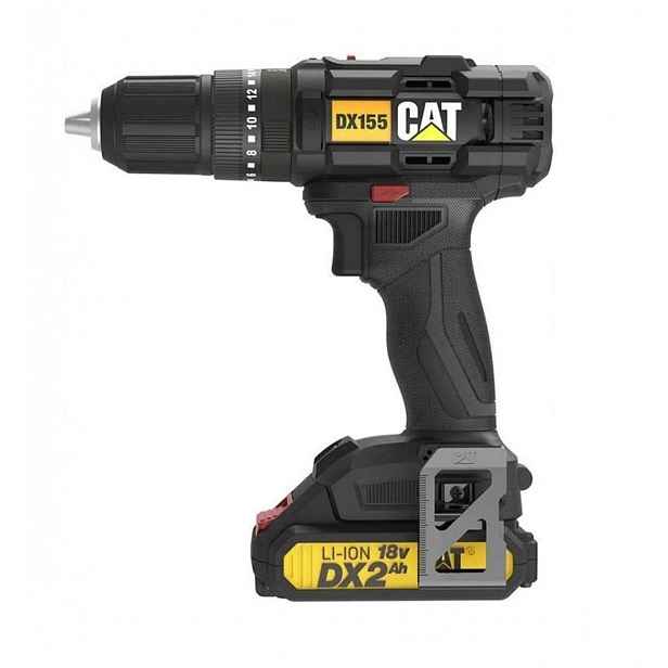 Caterpillar - 18V AKU vrtací šroubovák s příklepem, 2x aku Li-Ion 2,0 Ah, nabíječka DX155.1