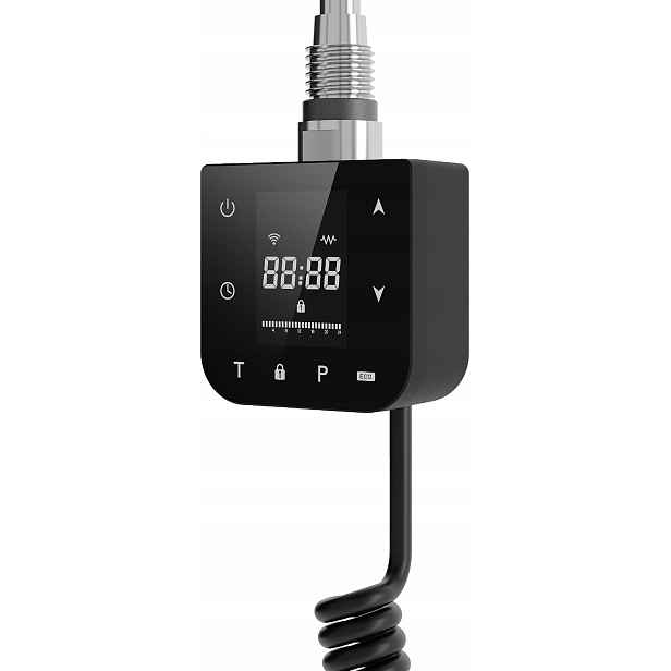 Elektrická topná tyč do radiátoru Mexen s termostatem Wi-Fi 900 W, černá